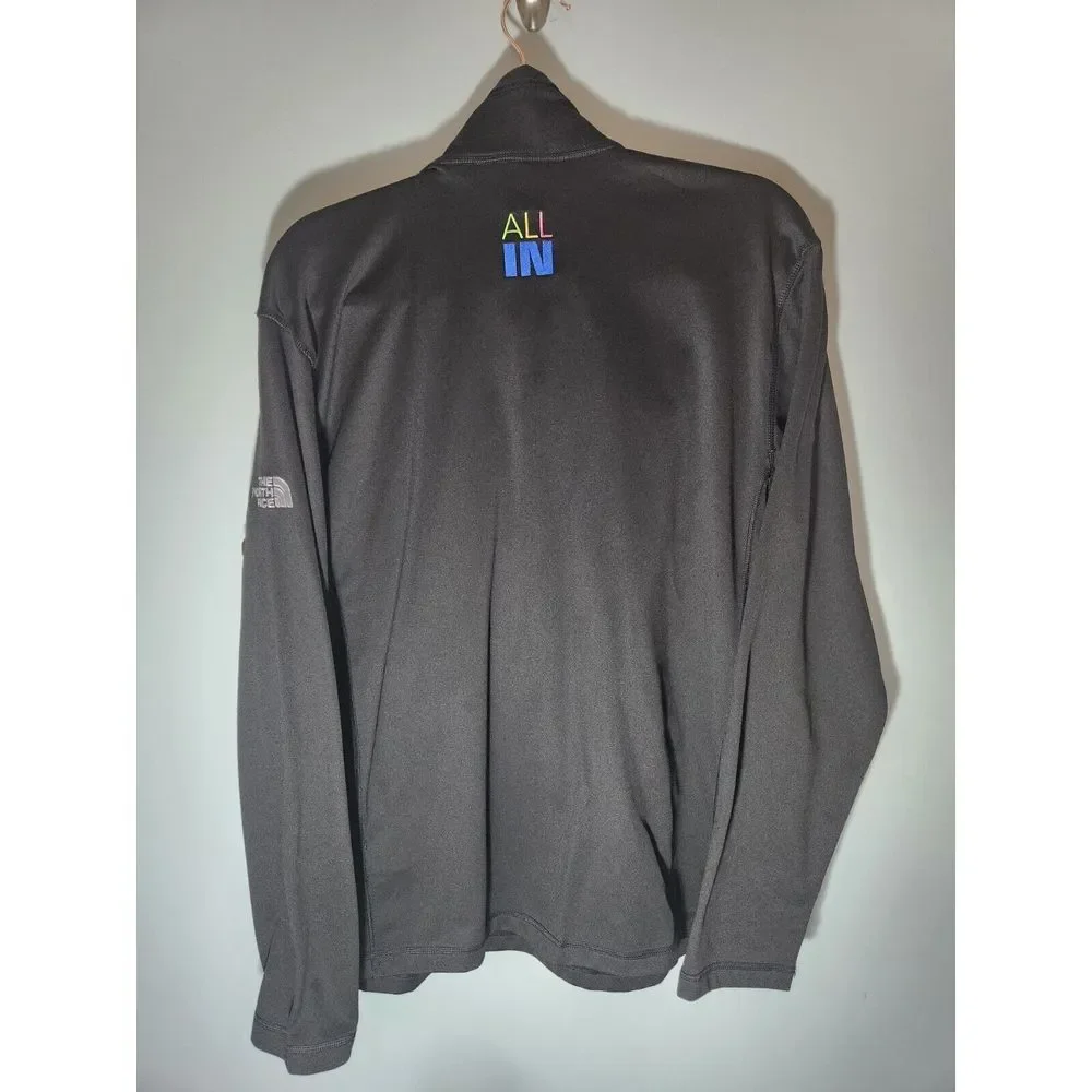 The North Face LG Long Sleeve 1/4 Zip Collard BLK Casual Pullover 